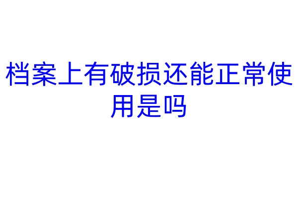 档案上有破损还能正常使用是吗