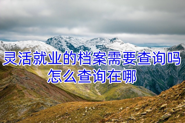 灵活就业的档案需要查询吗，怎么查询在哪