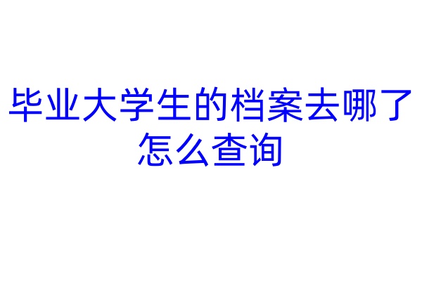 毕业大学生的档案去哪了怎么查询