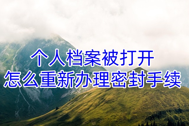 个人档案被打开怎么重新办理密封手续