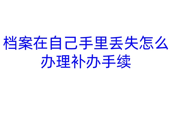 档案在自己手里丢失怎么办理补办手续