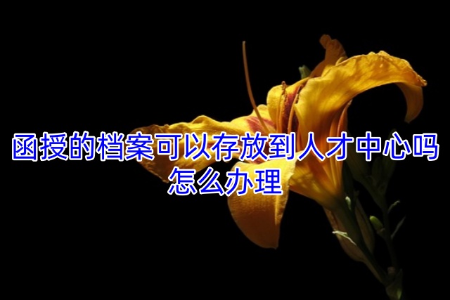 函授的档案可以存放到人才中心吗，怎么办理