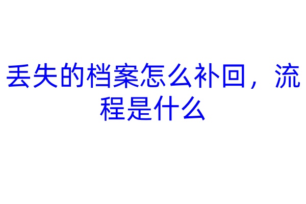 丢失的档案怎么补回，流程是什么