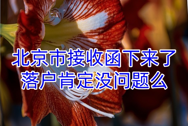 北京市接收函下来了,落户肯定没问题么