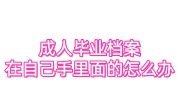成人毕业档案在自己手里面的怎么办，可以放到人才市场吗