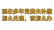 现在多年党费未补缴怎么处理，该怎么办
