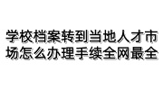 学校档案转到当地人才市场怎么办理手续全网最全
