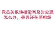 党员关系转接没有及时处理怎么办,是否还在原组织