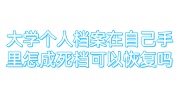 大学个人档案在自己手里怎么办，成死档可以恢复吗
