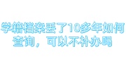 学籍档案丢了10多年如何查询，可以不补办吗