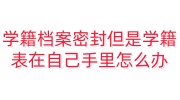 学籍档案密封但是学籍表在自己手里怎么办