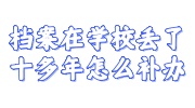 档案在学校丢了十多年补办指南