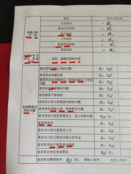 考上编制档案s审查内容