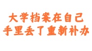 大学档案在自己手里丢了
