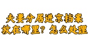 夫妻分居进京档案调京