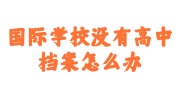 国际学校没有高中档案