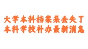 大学本科档案袋丢失了
