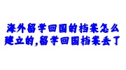 海外留学回国的档案